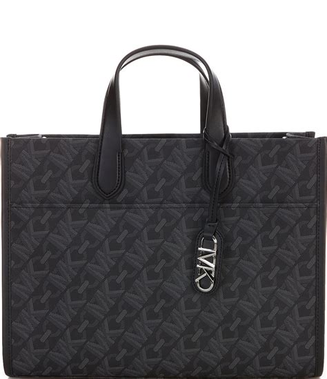 Michael Kors Gigi Large Grab Black Signature Logo Tote Bag